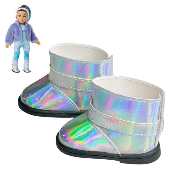 American Girl Other - American Girl Corinne Doll Boots Casual Outfit Shoe Accessory Silver Iridescent